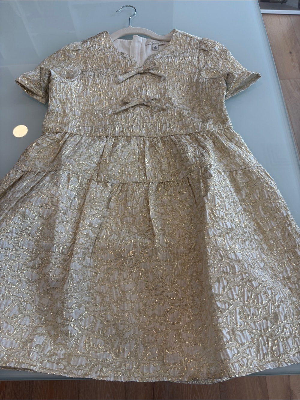 EUC Crewcuts gold and cream dress 10
